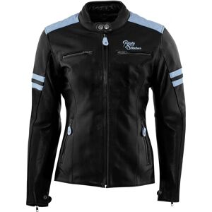 Chaqueta de cuero de moto para mujer Rusty Stitches Joyce - Negro/Azul 36 Chaqueta de cuero de moto para mujer Rusty Stitches Joyce - Negro/Azul 36