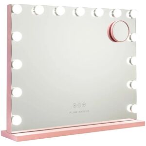 FLAMINGUEO Pinkes Make-up-Spiegel - 15 LEDs, 3 Lichtmodi, Touch-Control FLAMINGUEO Pinkes Make-up-Spiegel - 15 LEDs, 3 Lichtmodi, Touch-Control