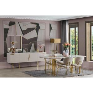 Azura Home Design - Conjunto completo de comedor - 4 sillas, efecto mármol Azura Home Design - Conjunto completo de comedor - 4 sillas, efecto mármol