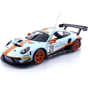 Porsche 911 GT3 R Gulf Racing - Modèle en zamac 1:18 - Publicité Porsche 911 GT3 R Gulf Racing - Modèle en zamac 1:18 - Publicité