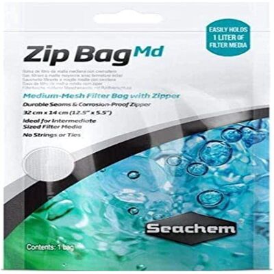 Seachem Medium Mesh Zip Bag - Sicherer Filterbeutel mit robusten Nähten - 12,5"L x 5,5"W Seachem Medium Mesh Zip Bag - Sicherer Filterbeutel mit robusten Nähten - 12,5"L x 5,5"W