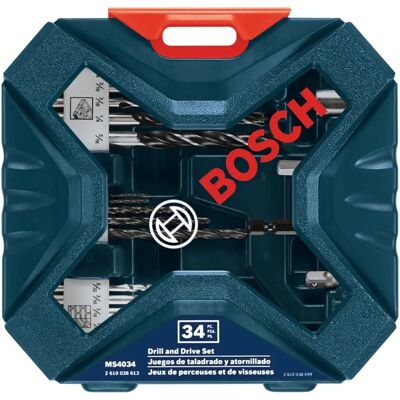 Bosch MS4034 Bohr- und Schraubset - 34-teilig, Schwarz Bosch MS4034 Bohr- und Schraubset - 34-teilig, Schwarz