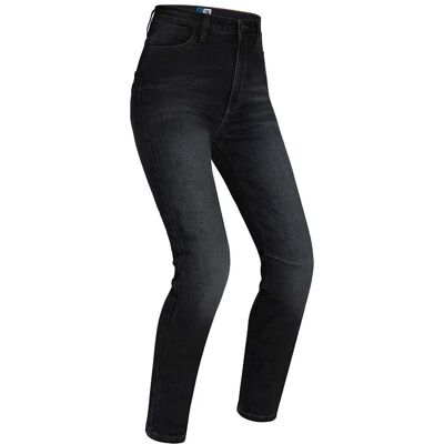 Jeans de moto para mujer PMJ Sara de talle alto - Negro Jeans de moto para mujer PMJ Sara de talle alto - Negro