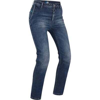 Jeans de moto azul Victoria Ganga PMJ - Cintura alta, Rodillas anatómicas Jeans de moto azul Victoria Ganga PMJ - Cintura alta, Rodillas anatómicas