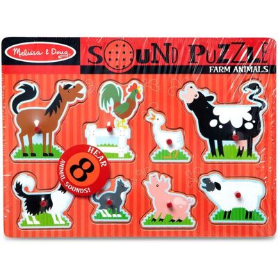 Melissa & Doug Boerderijdieren Geluidspuzzel - 8 Stuks Melissa & Doug Boerderijdieren Geluidspuzzel - 8 Stuks