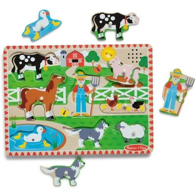 Melissa & Doug Stare farmowe puzzle dźwiękowe Old MacDonald - Puzzle zwierząt gospodarskich Melissa & Doug Stare farmowe puzzle dźwiękowe Old MacDonald - Puzzle zwierząt gospodarskich