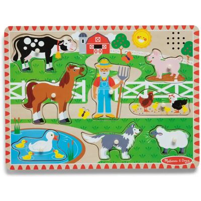 Melissa & Doug Stare farmowe puzzle dźwiękowe Old MacDonald - Puzzle zwierząt gospodarskich Melissa & Doug Stare farmowe puzzle dźwiękowe Old MacDonald - Puzzle zwierząt gospodarskich