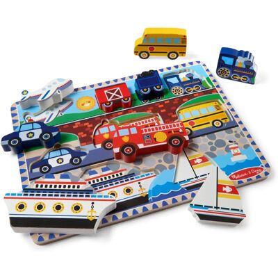 Melissa & Doug Fahrzeuge Holzpuzzle - Flugzeug, Zug, Autos, Boote - Puzzle Melissa & Doug Fahrzeuge Holzpuzzle - Flugzeug, Zug, Autos, Boote - Puzzle