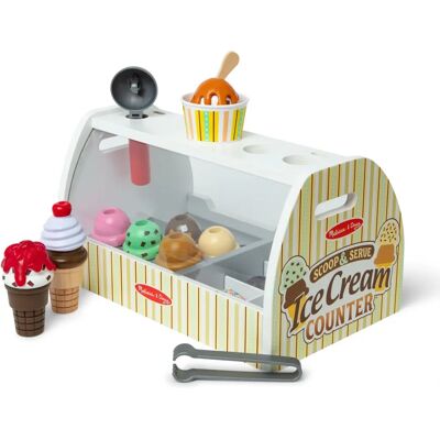 Melissa & Doug Wooden Ice Cream Playset - 28 Pieces - Pretend Food & Accessories Melissa & Doug Wooden Ice Cream Playset - 28 Pieces - Pretend Food & Accessories