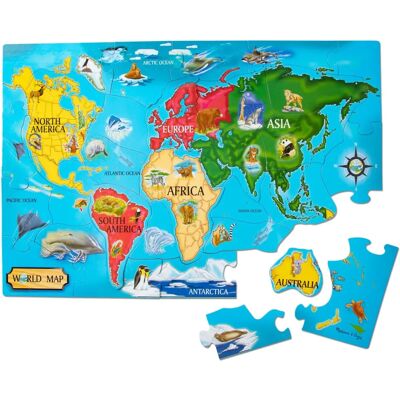 Puzzle géant de la carte du monde Melissa & Doug - Puzzle éducatif Puzzle géant de la carte du monde Melissa & Doug - Puzzle éducatif