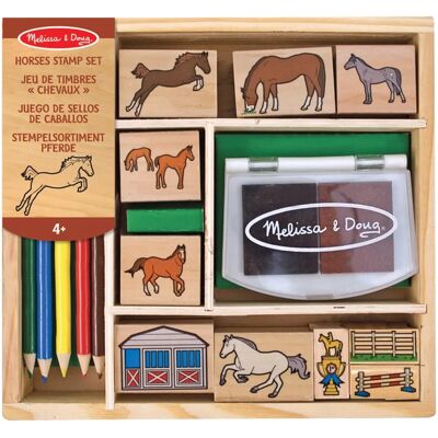 Set de tampons chevaux Melissa & Doug - Tampons en bois pour enfants Set de tampons chevaux Melissa & Doug - Tampons en bois pour enfants