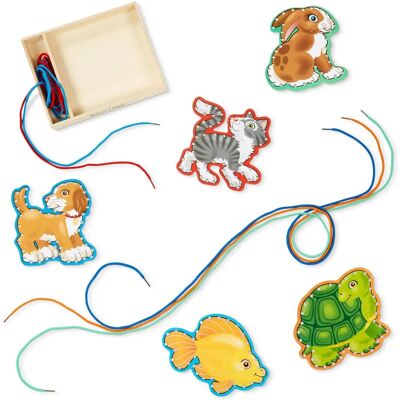 Panneaux en Bois Animal et Lacets Melissa & Doug - Jouet Éducatif Panneaux en Bois Animal et Lacets Melissa & Doug - Jouet Éducatif