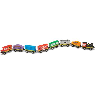 Ensemble de Train Melissa & Doug - Wagons en Bois - Développe la Motricité Fine - Publicité Ensemble de Train Melissa & Doug - Wagons en Bois - Développe la Motricité Fine - Publicité