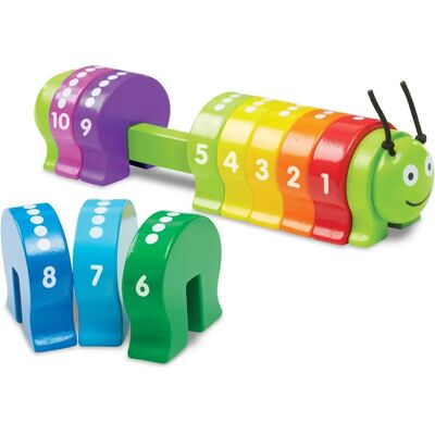 Caterpillar numerata - Gioco in legno con 10 colori Caterpillar numerata - Gioco in legno con 10 colori