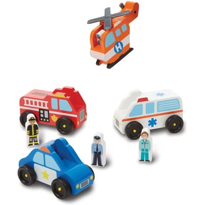 Melissa & Doug Träbrandbilar Set - Leksak Melissa & Doug Träbrandbilar Set - Leksak