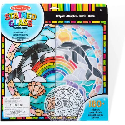 Melissa & Doug Dolfijn Glas-in-lood Knutselset voor Kinderen Melissa & Doug Dolfijn Glas-in-lood Knutselset voor Kinderen