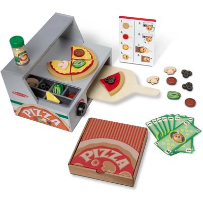 Zestaw drewnianej zabawki do robienia pizzy - Piekarnik do pizzy - 34 sztuki Zestaw drewnianej zabawki do robienia pizzy - Piekarnik do pizzy - 34 sztuki