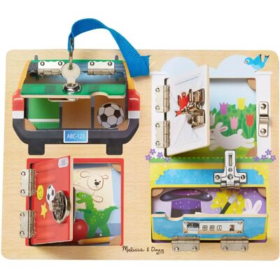 Melissa & Doug Planche de Verrouillage et Loquets - Jouet Éducatif - Publicité Melissa & Doug Planche de Verrouillage et Loquets - Jouet Éducatif - Publicité