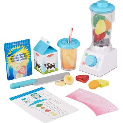 Melissa & Doug - Ensemble de mélangeur à smoothies - Bleu - Ensemble de jouets - Publicité Melissa & Doug - Ensemble de mélangeur à smoothies - Bleu - Ensemble de jouets - Publicité