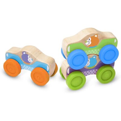 Melissa & Doug Wooden Animal Stacking Cars - First Play (3 Pcs) - Wooden Animal Stacking Cars Melissa & Doug Wooden Animal Stacking Cars - First Play (3 Pcs) - Wooden Animal Stacking Cars