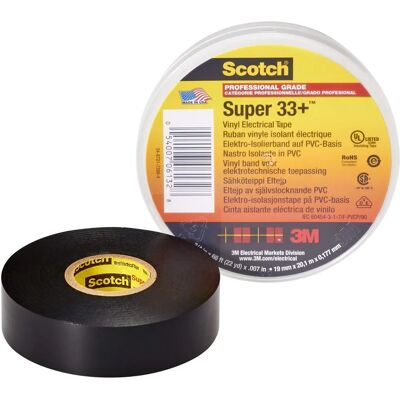 Ruban isolant électrique en vinyle 3M 80611207012 - Noir - 19mm x 20m - Publicité Ruban isolant électrique en vinyle 3M 80611207012 - Noir - 19mm x 20m - Publicité
