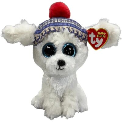 TY TY Clocher de Traîneau Chien Blanc Neige - Collection de Noël 2023 - Publicité TY TY Clocher de Traîneau Chien Blanc Neige - Collection de Noël 2023 - Publicité
