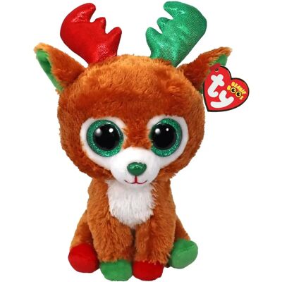 Ty Beanie Boo TINSELTOES Le Renne Marron - 6" - Publicité Ty Beanie Boo TINSELTOES Le Renne Marron - 6" - Publicité