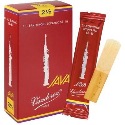 Vandoren Java Red Cut 2.5 Soprano Saxophone Reeds - 10 Pack Vandoren Java Red Cut 2.5 Soprano Saxophone Reeds - 10 Pack