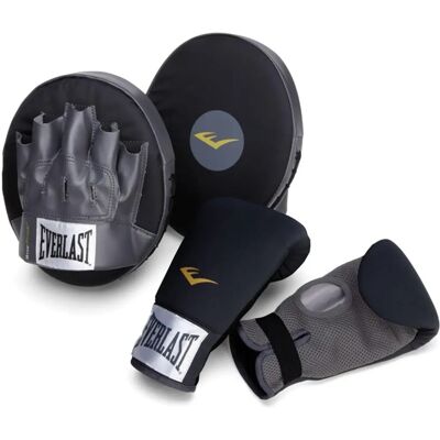 Kit de fitness pentru box - Negru/Gri - Mănuși & Perne Kit de fitness pentru box - Negru/Gri - Mănuși & Perne