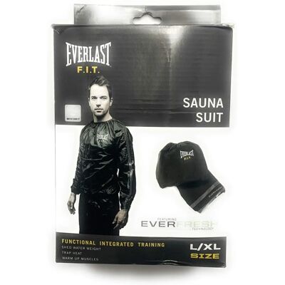 Combinaison Sauna Everlast Homme - Combinaison Sauna, Noir, L/XL - Vêtements de sport Combinaison Sauna Everlast Homme - Combinaison Sauna, Noir, L/XL - Vêtements de sport
