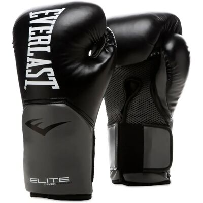 Everlast Unisex Pro Styling Elite Boxing Gloves - Schwarz/Grau 8oz Everlast Unisex Pro Styling Elite Boxing Gloves - Schwarz/Grau 8oz