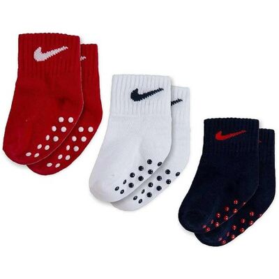 Nike 3-Pack Socks - Short Ribbed Breathable Cotton - Unisex Nike 3-Pack Socks - Short Ribbed Breathable Cotton - Unisex