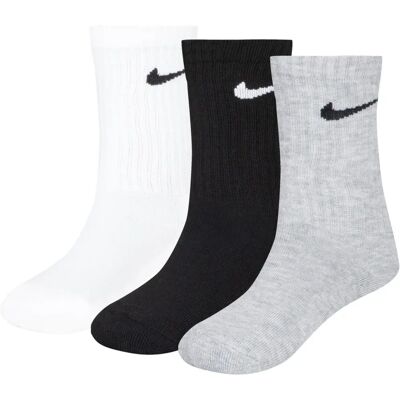 Nike Gepolsterte Kindersocken - 3er-Pack - Weiß/Schwarz/Grau Nike Gepolsterte Kindersocken - 3er-Pack - Weiß/Schwarz/Grau