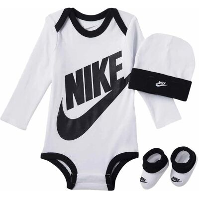 Set regalo bambino Nike bianco - Body, berretto, calzini - 6-12 mesi Set regalo bambino Nike bianco - Body, berretto, calzini - 6-12 mesi