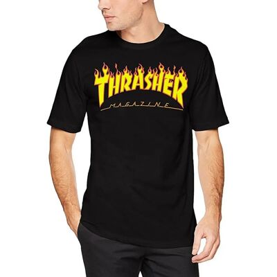 Thrasher Flame Logo Kurzes T-Shirt - Schwarz - T-Shirt Thrasher Flame Logo Kurzes T-Shirt - Schwarz - T-Shirt