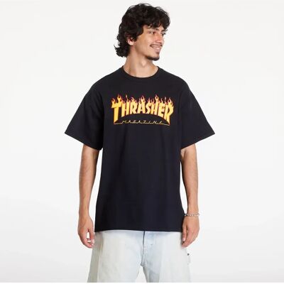 Tricou Flame Logo Thrasher cu Mâneci Scurte - Negru - Tricou Tricou Flame Logo Thrasher cu Mâneci Scurte - Negru - Tricou