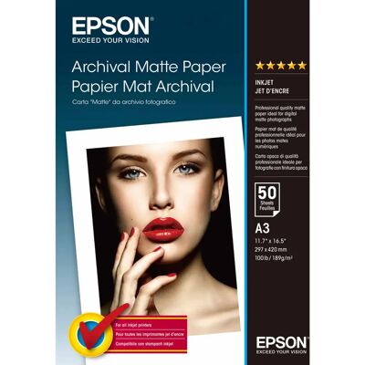 Epson Hvid A3 Arkivmattepapir - Fotopapir Epson Hvid A3 Arkivmattepapir - Fotopapir