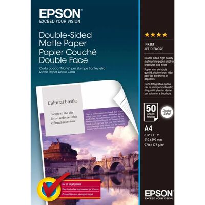 Epson Double-Sided A4 Matte Paper - 178g/m² - 50 Sheets Epson Double-Sided A4 Matte Paper - 178g/m² - 50 Sheets