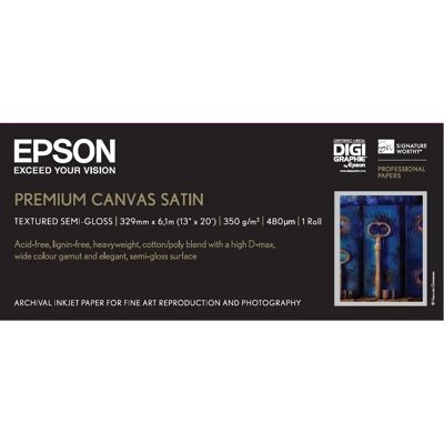 Epson Premium Canvas Satin - 13" x 6m - Wasserfestes Fotopapier & Kunstpapier Epson Premium Canvas Satin - 13" x 6m - Wasserfestes Fotopapier & Kunstpapier