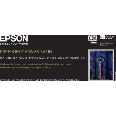 Epson PremierArts 24" x 12,2m 350g/m² Hvitt Lerret Epson PremierArts 24" x 12,2m 350g/m² Hvitt Lerret