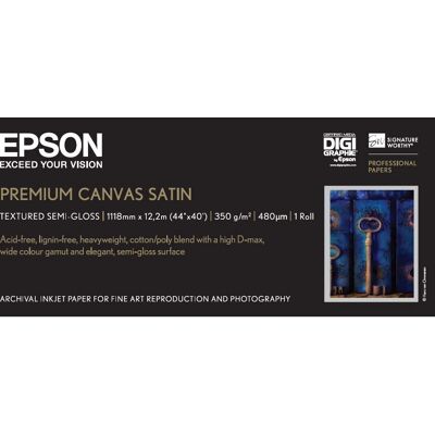 Toile Satinée Premium Epson - Résistante à l'eau - 44" x 12,2 m - Publicité Toile Satinée Premium Epson - Résistante à l'eau - 44" x 12,2 m - Publicité