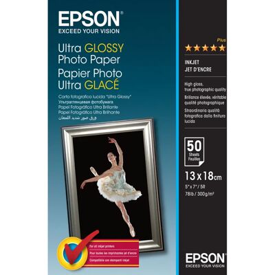 Epson Ultra Lesklý Fotopapír - 13x18cm - 50 Listů Epson Ultra Lesklý Fotopapír - 13x18cm - 50 Listů