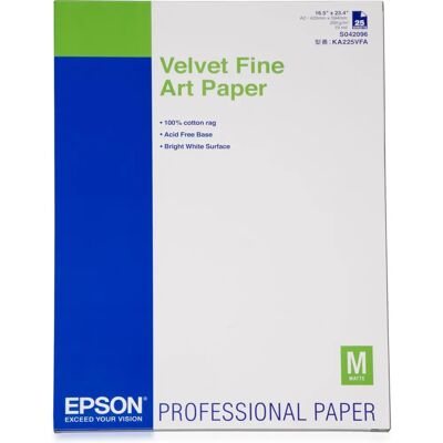 Epson Velvet Fine Art Papier - A2 - 25 Blatt - Kunstpapier Epson Velvet Fine Art Papier - A2 - 25 Blatt - Kunstpapier