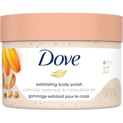 Dove Gommage Corps Avoine Colloïdale et Huile de Calendula - Gommage - Publicité Dove Gommage Corps Avoine Colloïdale et Huile de Calendula - Gommage - Publicité