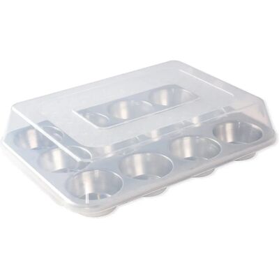 Nordic Ware Naturals 12-Cup Muffin Pan with Lid - Muffin Pan Nordic Ware Naturals 12-Cup Muffin Pan with Lid - Muffin Pan