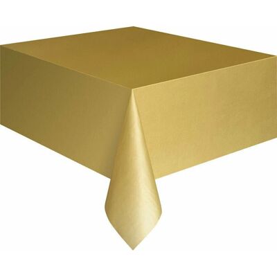 Nappe rectangulaire en plastique doré Unique Party 5084 - Nappe jetable - Publicité Nappe rectangulaire en plastique doré Unique Party 5084 - Nappe jetable - Publicité