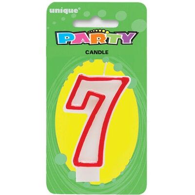 Unique Party - Number 7 - Multicolor - Bord rouge - Bougie - Publicité Unique Party - Number 7 - Multicolor - Bord rouge - Bougie - Publicité