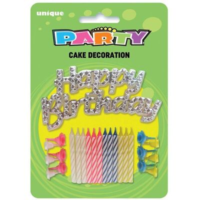 Unique Party - 49001 - Multicolore - 12pc - Bougie pour gâteau Unique Party - 49001 - Multicolore - 12pc - Bougie pour gâteau