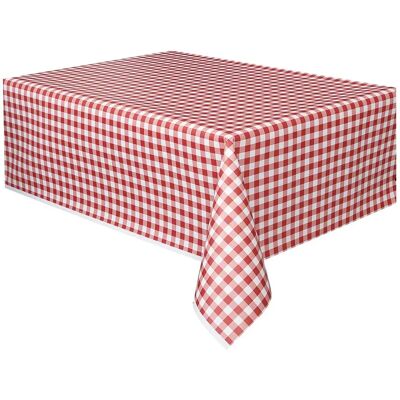 Nappe en plastique à carreaux rouges et blancs - Nappe - Publicité Nappe en plastique à carreaux rouges et blancs - Nappe - Publicité