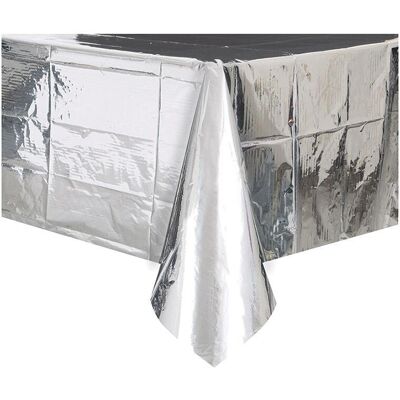 Nappe jetable en plastique argentée Unique Party 50410 - Nappe jetable Nappe jetable en plastique argentée Unique Party 50410 - Nappe jetable